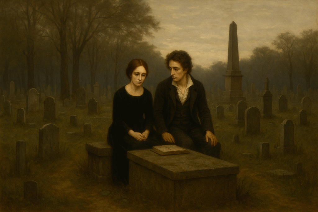 Percy Bysshe Shelley, y Mary Sheilley escondiendo su amor en el cementerio