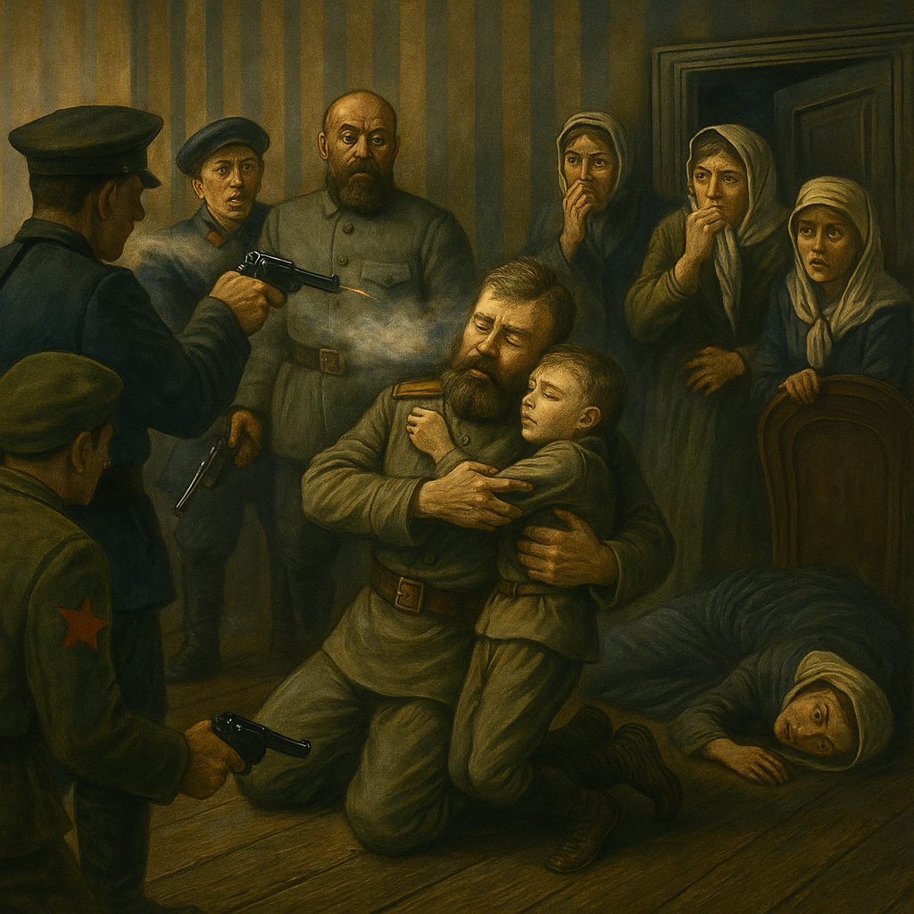 La ejecución de la familia Romanov, julio de 1918.
Cuando el pueblo se levanta y la historia se cobra su deuda con sangre.